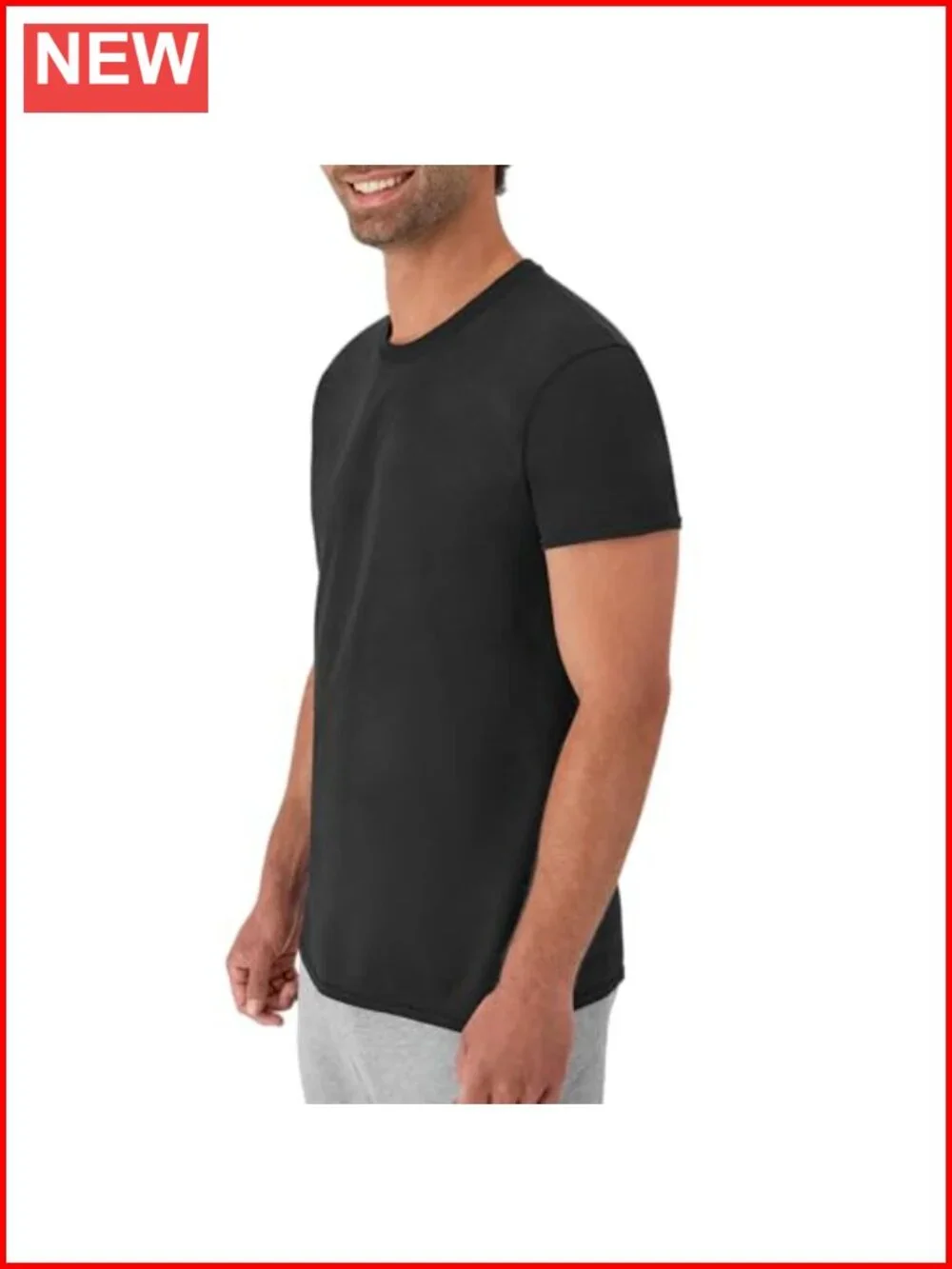 Men's Stay-Tucked Cotton Crewneck Undershirts 6-Pack Moisture-Wicking